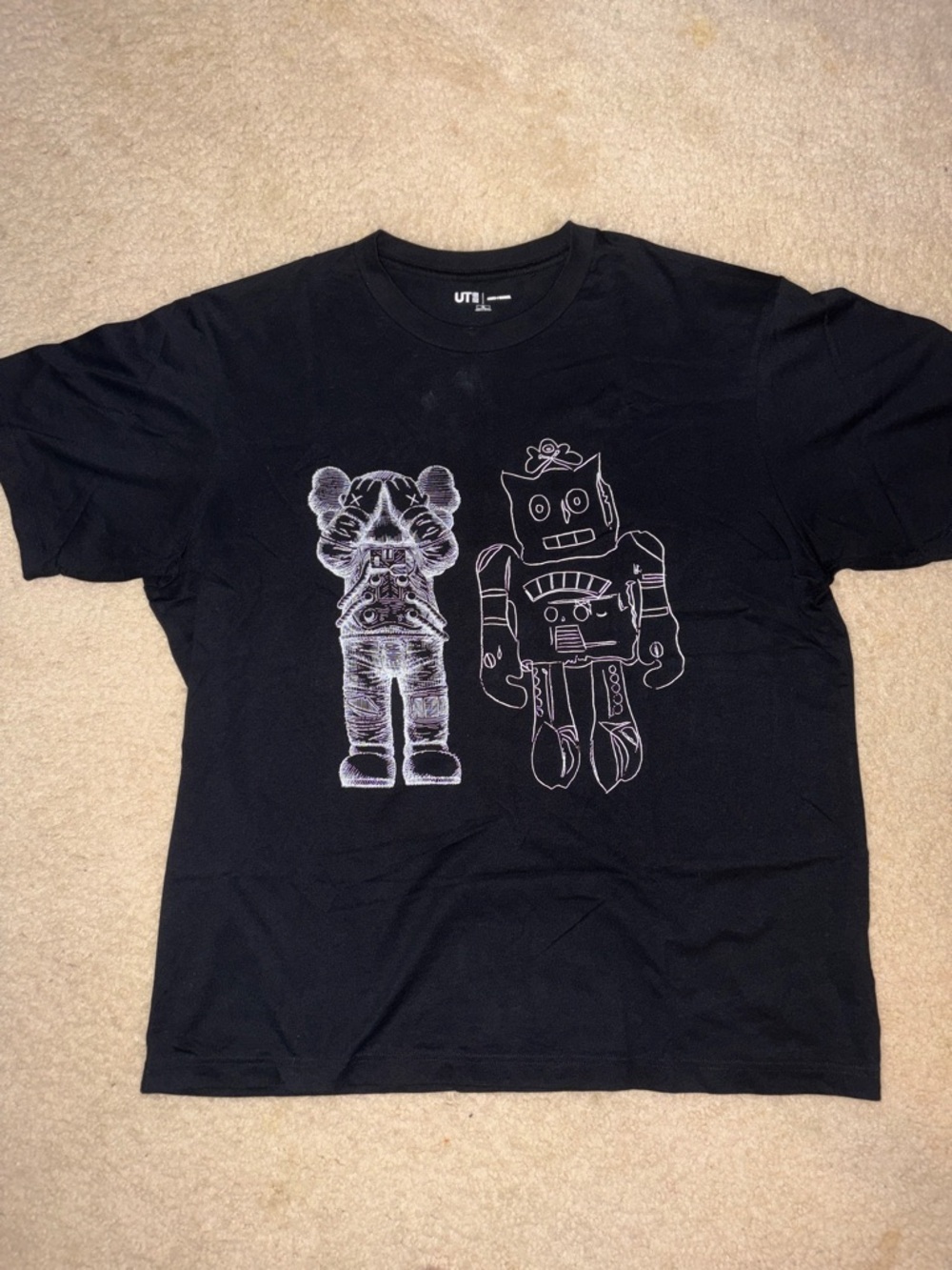 🔥 KAWS x Andy Warhol Uniqlo UT Graphic T-Shirt Black XL